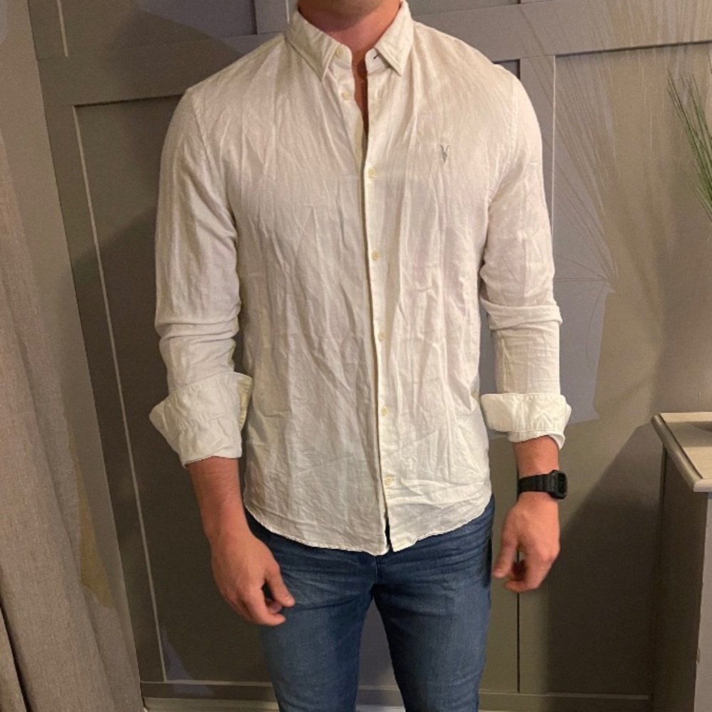All Saints white dress shirt size L